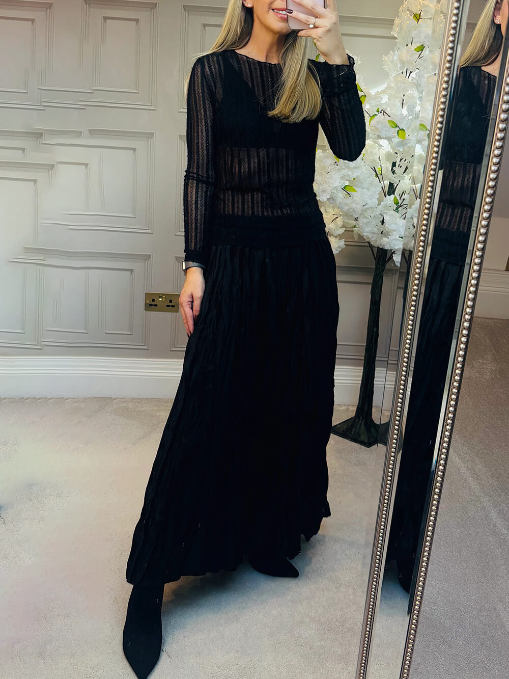 Delicate Stretch Semi-Sheer Top