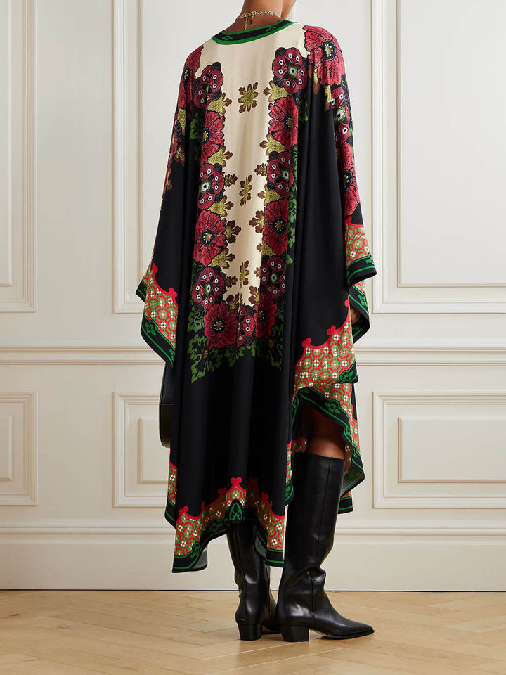 Bohemian Unique Print Asymmetrical Midi Dress