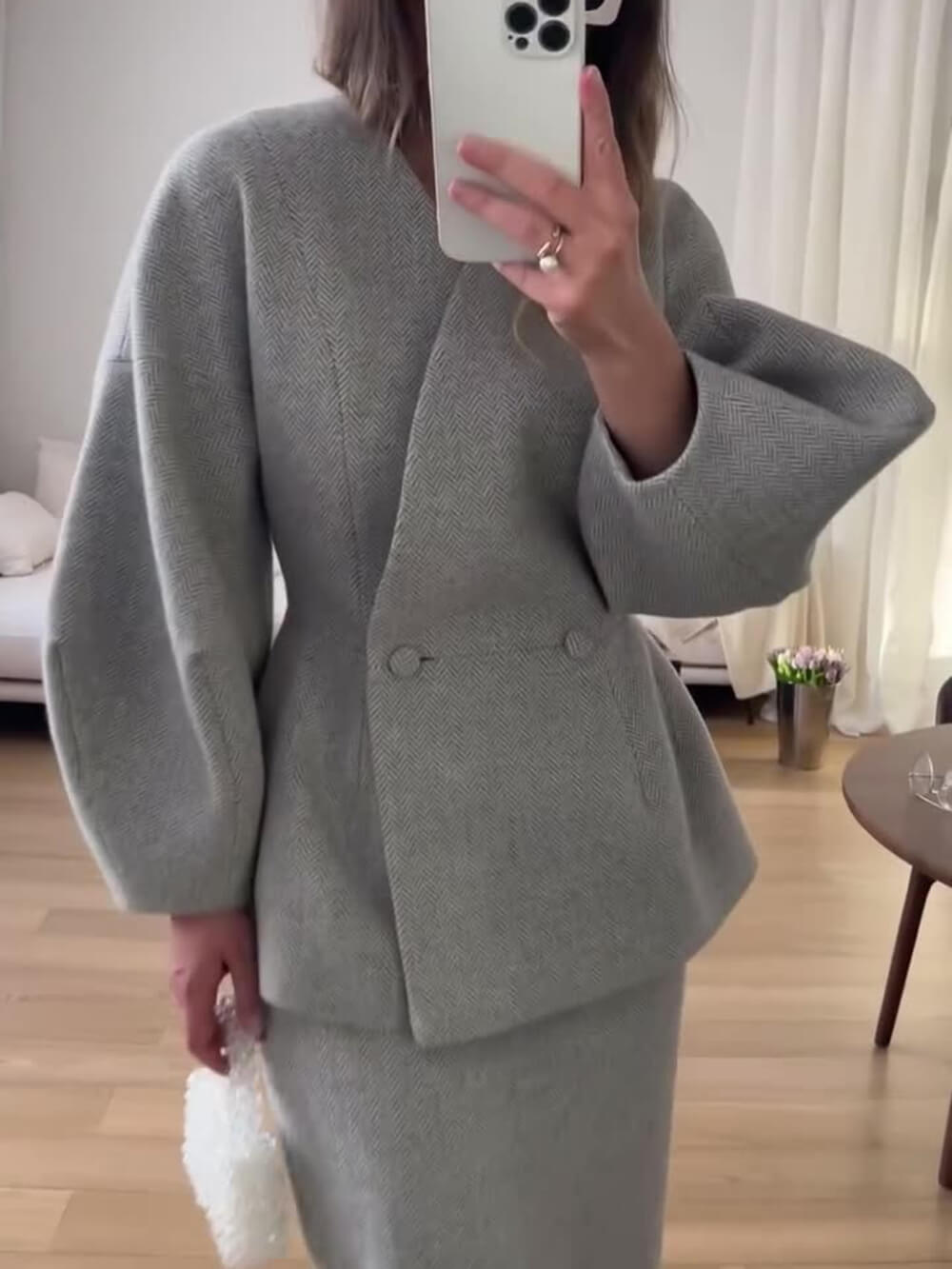 Chic Elegant Solid Drop-Shoulder Loose Top