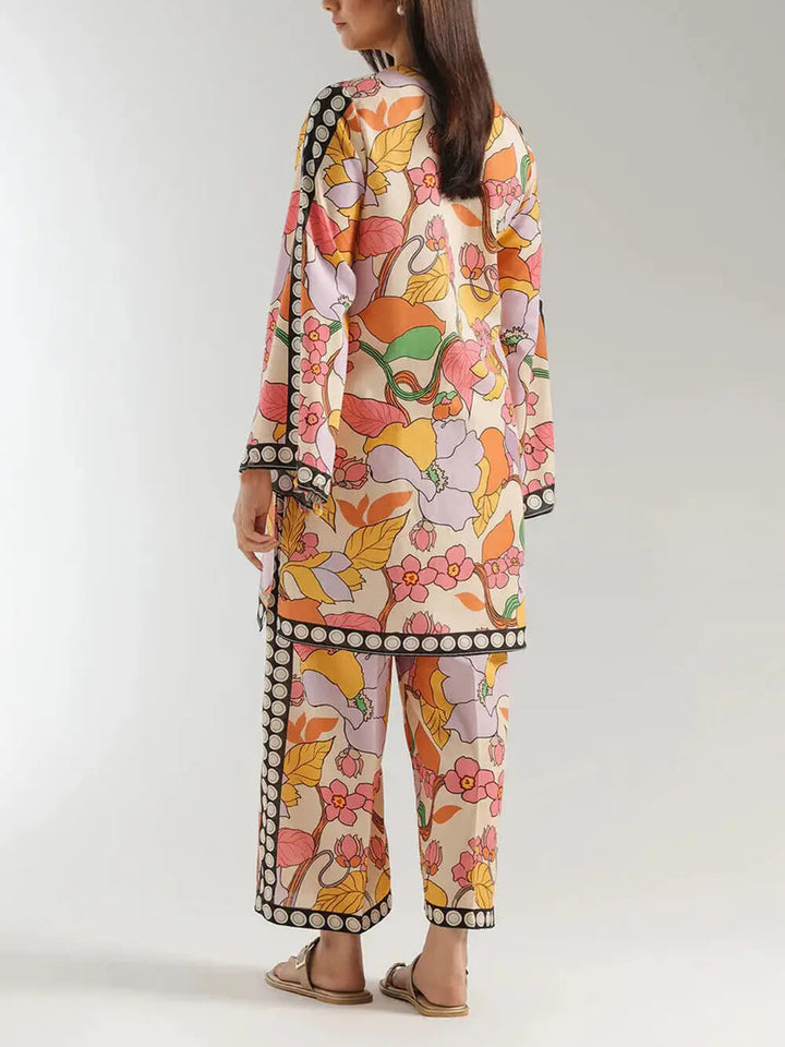 Boho-Inspired Ethnic Print Oversized Midi Shirt