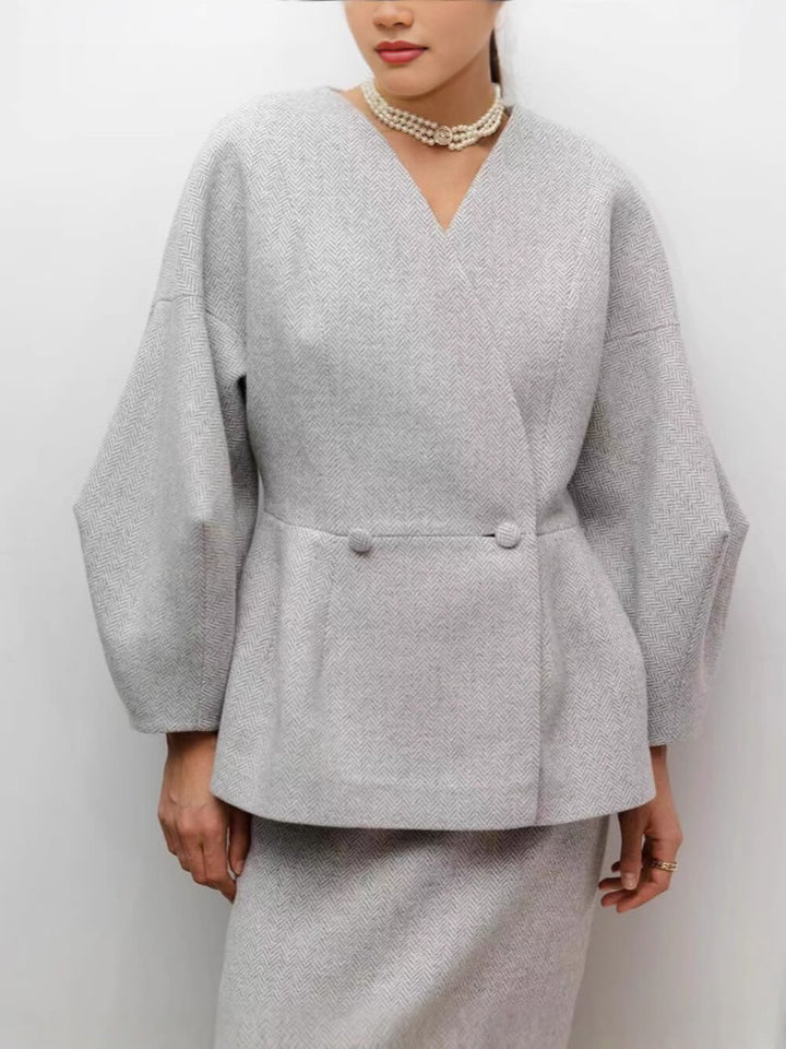 Chic Elegant Solid Drop-Shoulder Loose Top