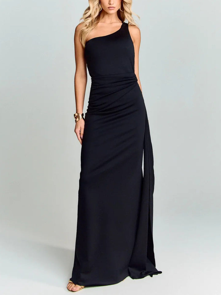 Elegant Satin Open-back Maxi Dress