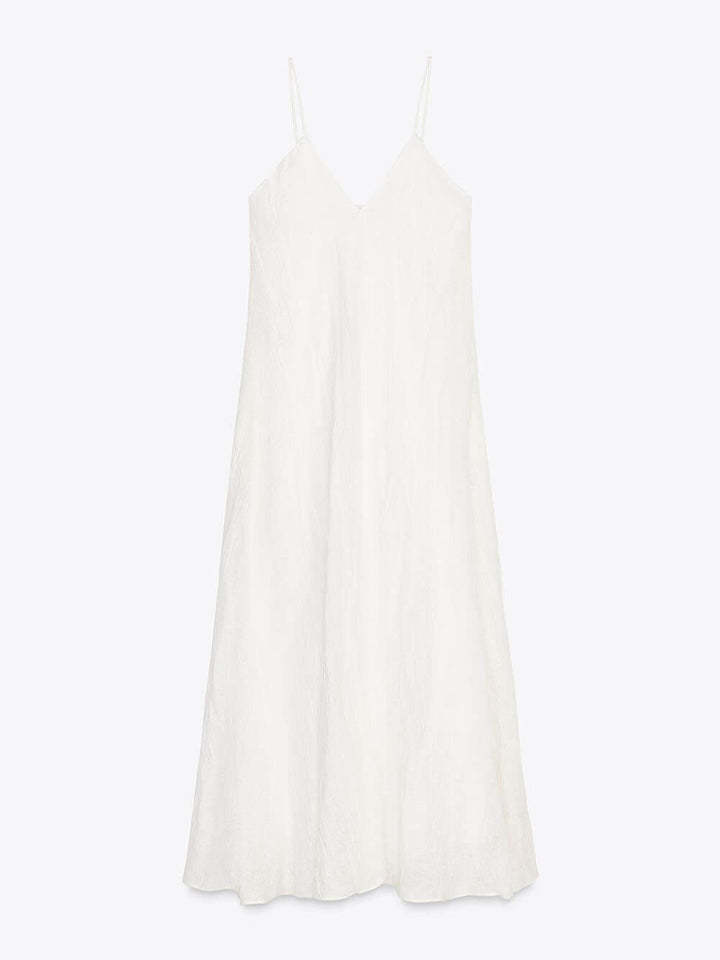 Sophisticated Resort Style Linen Blend Pocket Maxi Dress