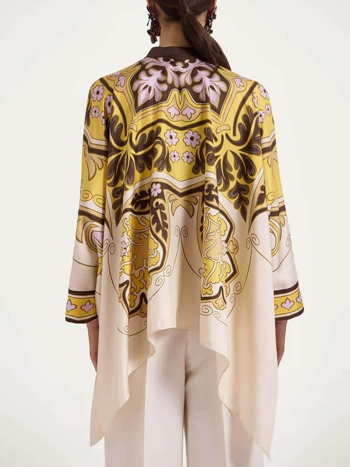 Unique Print Elastic Waist Loose-Fit Pocket Wide-Leg Pants