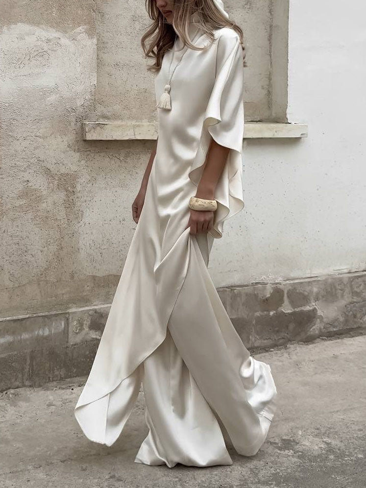 Elegant Wide-Leg Satin Trousers