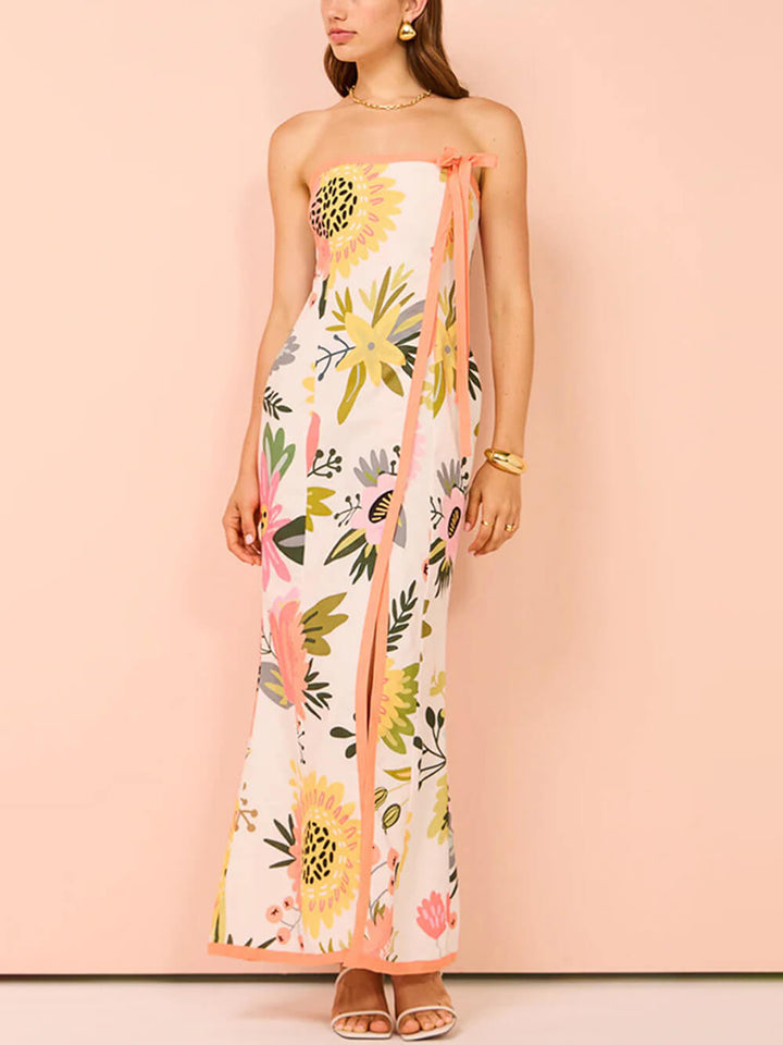 Summer Sexy Split Wrap Printed Dresses