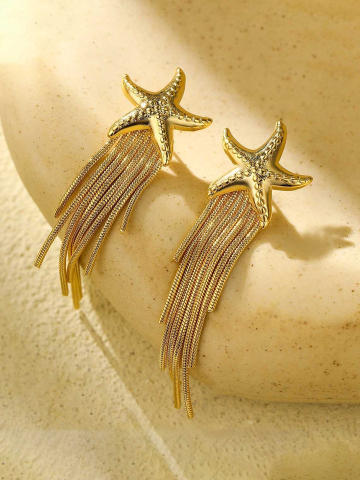 Elegant Starfish Tassel Earrings