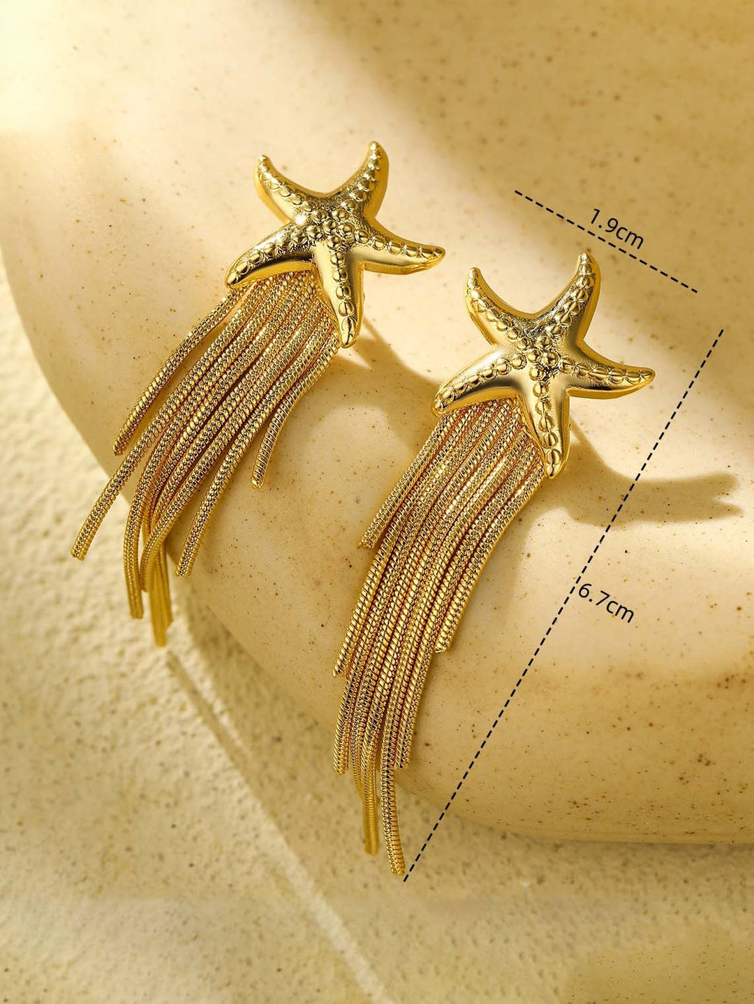 Elegant Starfish Tassel Earrings