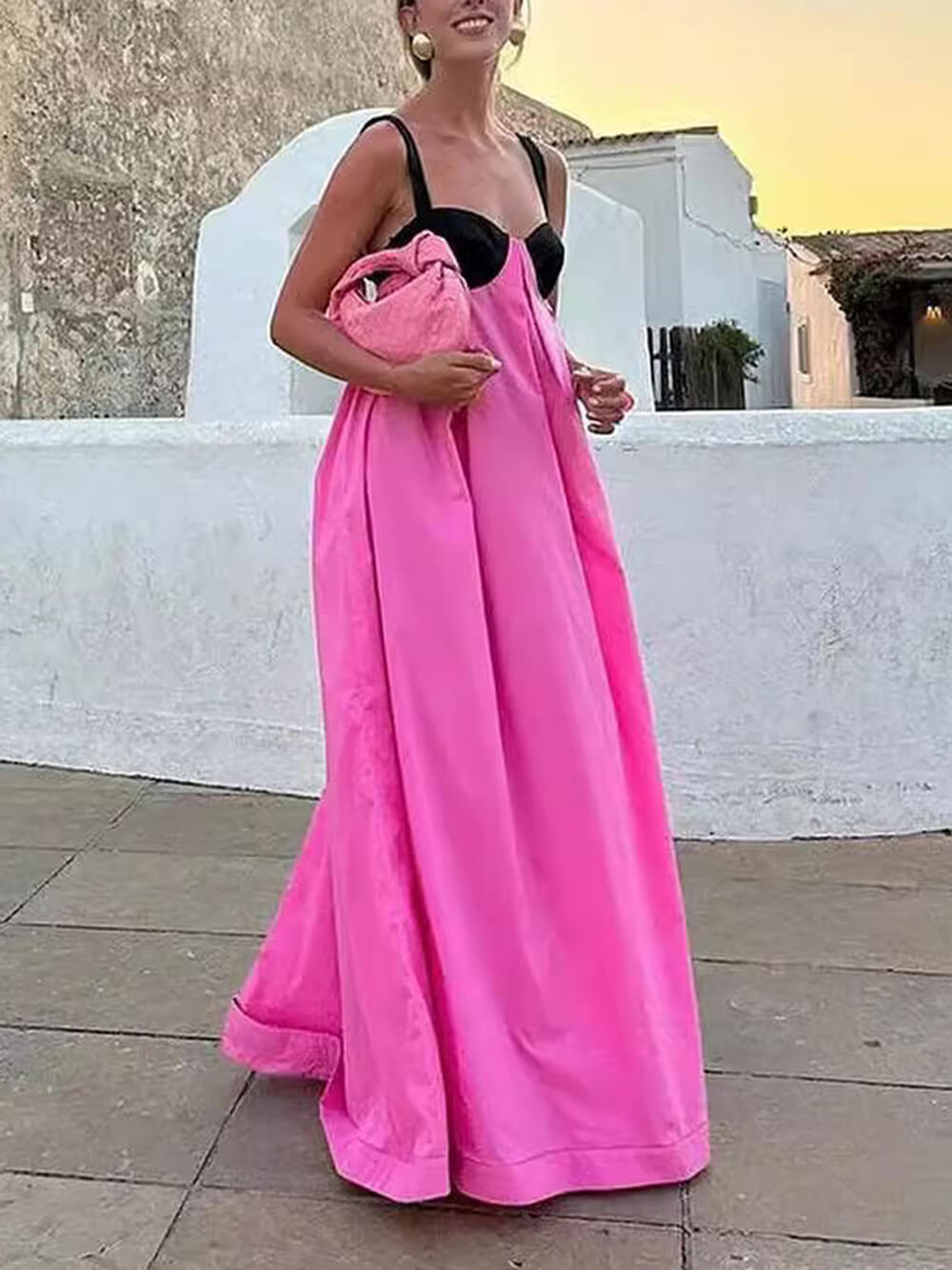 Exquisites, ärmelloses, rückenfreies Sommer-Maxikleid mit Schnürung