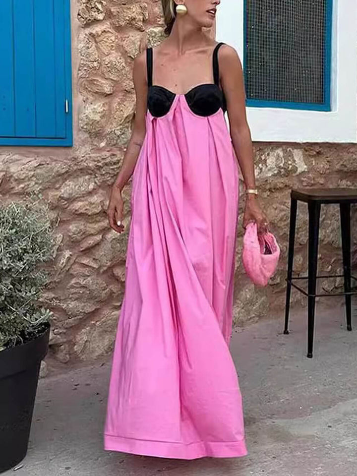 Exquisites, ärmelloses, rückenfreies Sommer-Maxikleid mit Schnürung