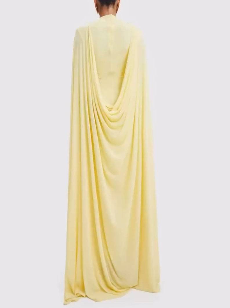 Cape Ribbon Design Maxi Dress