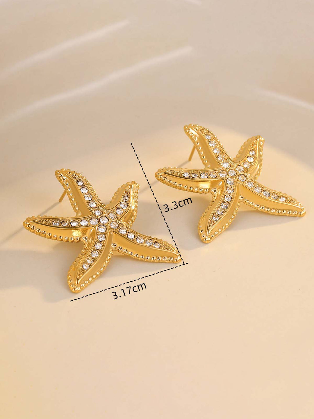 All-match Starfish Micro-inlaid Zircon Earrings