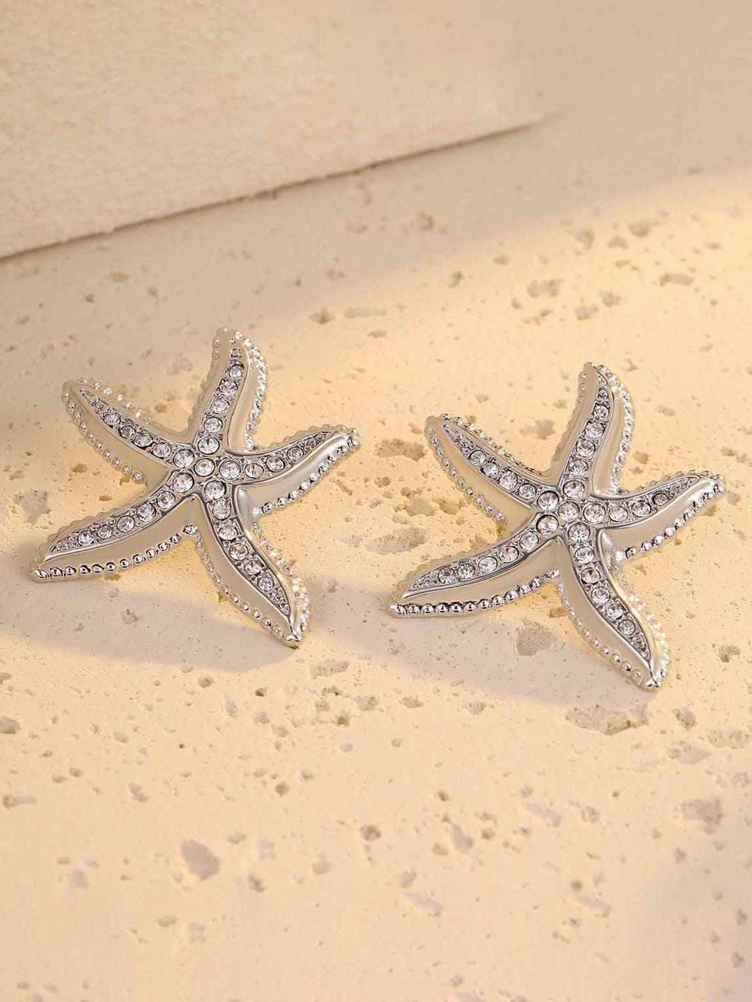 All-match Starfish Micro-inlaid Zircon Earrings