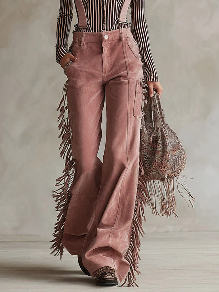 Casual Tassel Overalls Two-piece Set