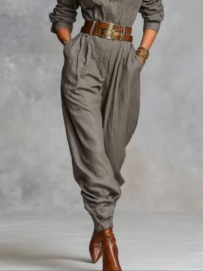 Casual Long-sleeved Jumpsuit