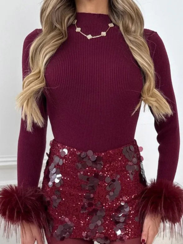 Exquisite Sequined Two-piece Skirt Set