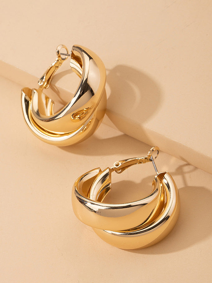 Retro Simple Irregular Hoop Earrings