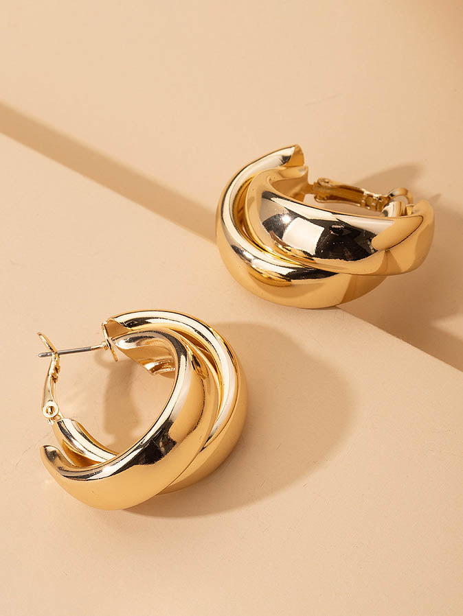 Retro Simple Irregular Hoop Earrings