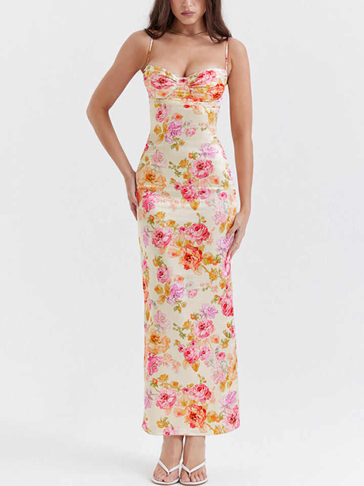 Robe longue sexy imprimée