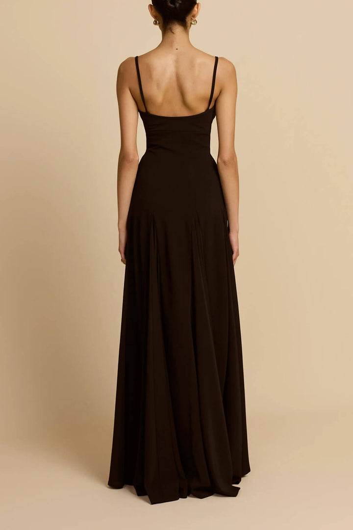 Abito maxi slip a trapezio in tulle con pannelli eleganti