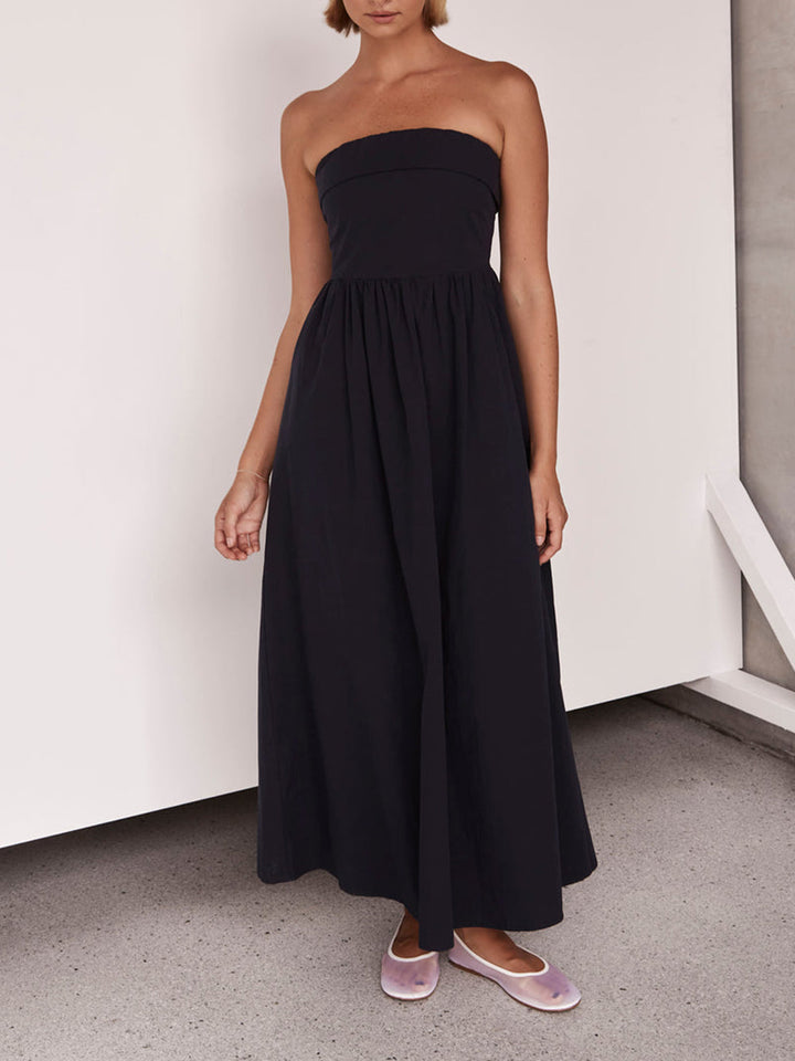 Robe mi-longue sans bretelles Tulare de style complexe