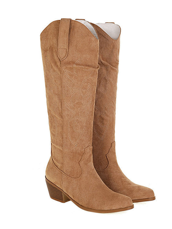 Bottes hautes en daim Western