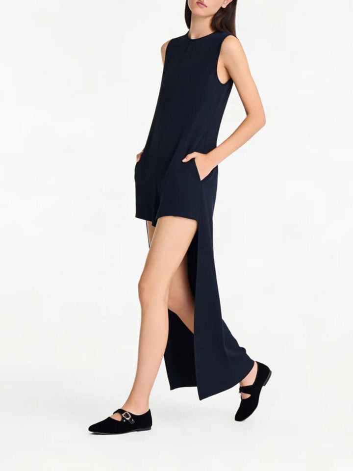Unique Minimalist High/Low Hem Sleeveless Jumpsuit
