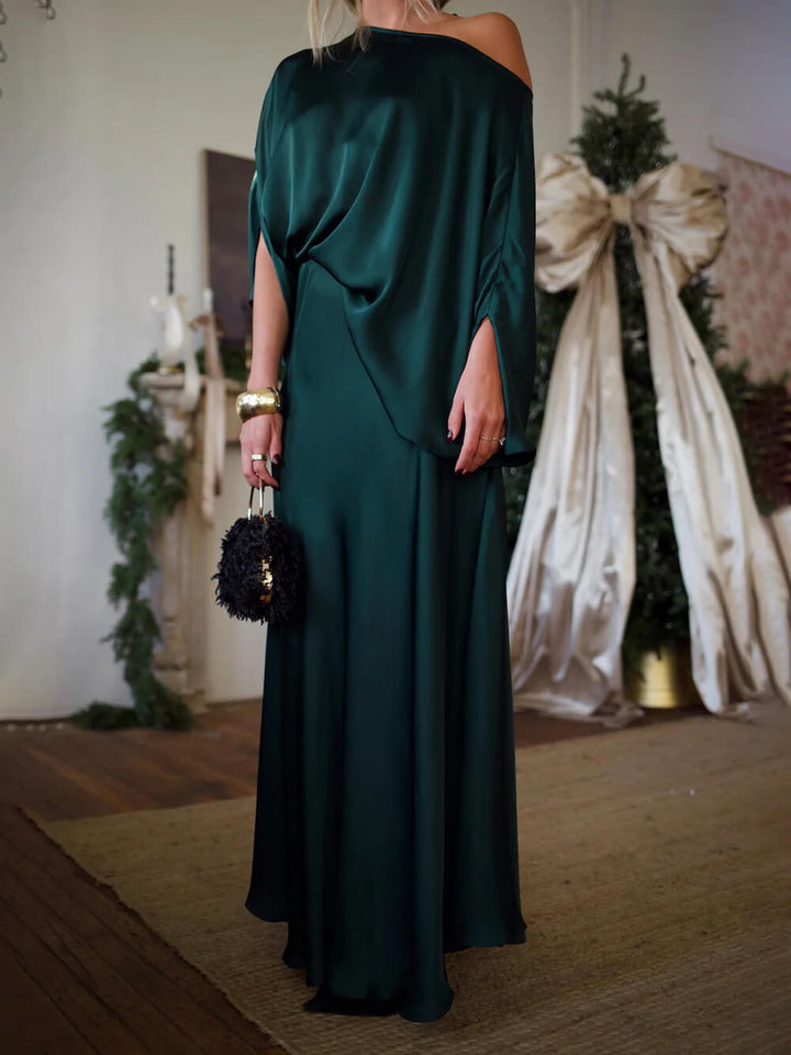 Exquisite Satin High-Waisted Maxi Skirt