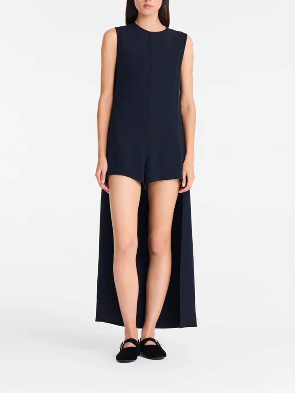 Unique Minimalist High/Low Hem Sleeveless Jumpsuit