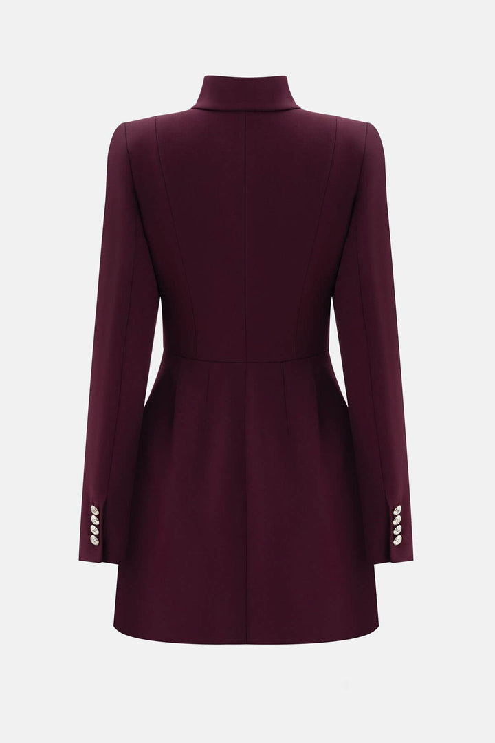 Exquisite Hollowed-out Button-down Slim-fit Mini Dress