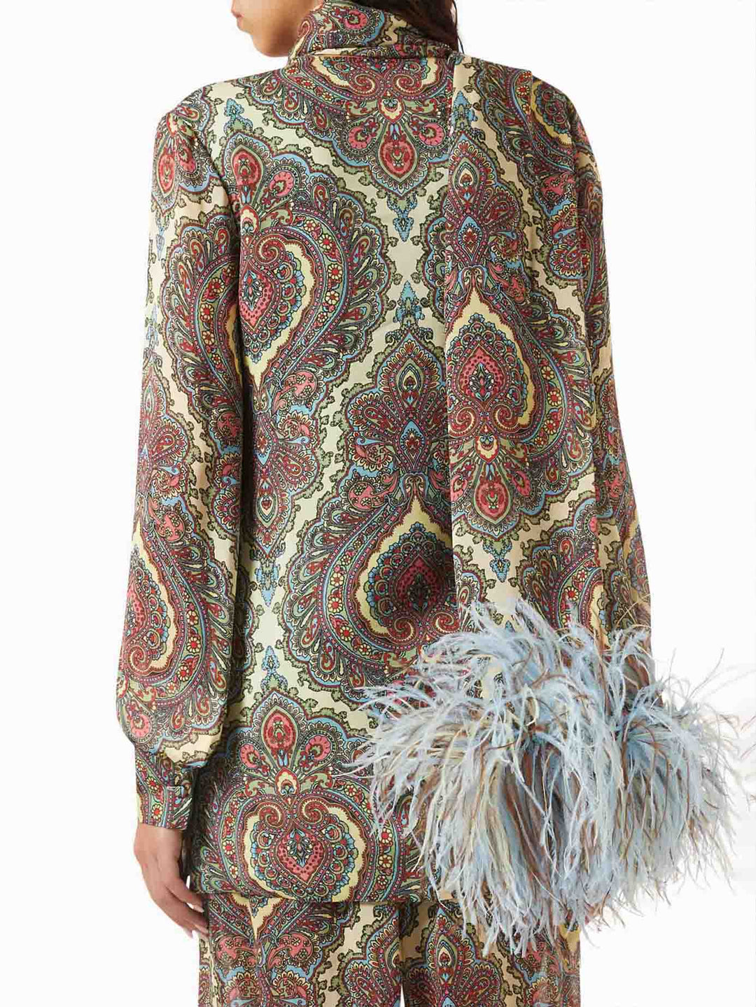 Retro Paisley Print Shirt And Pants Two-Piece Set