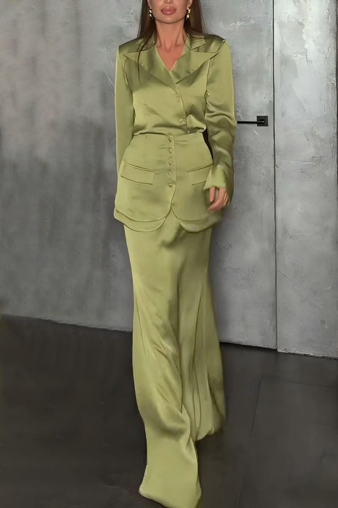 Elegant Satin High-Waist Mermaid Maxi Skirt