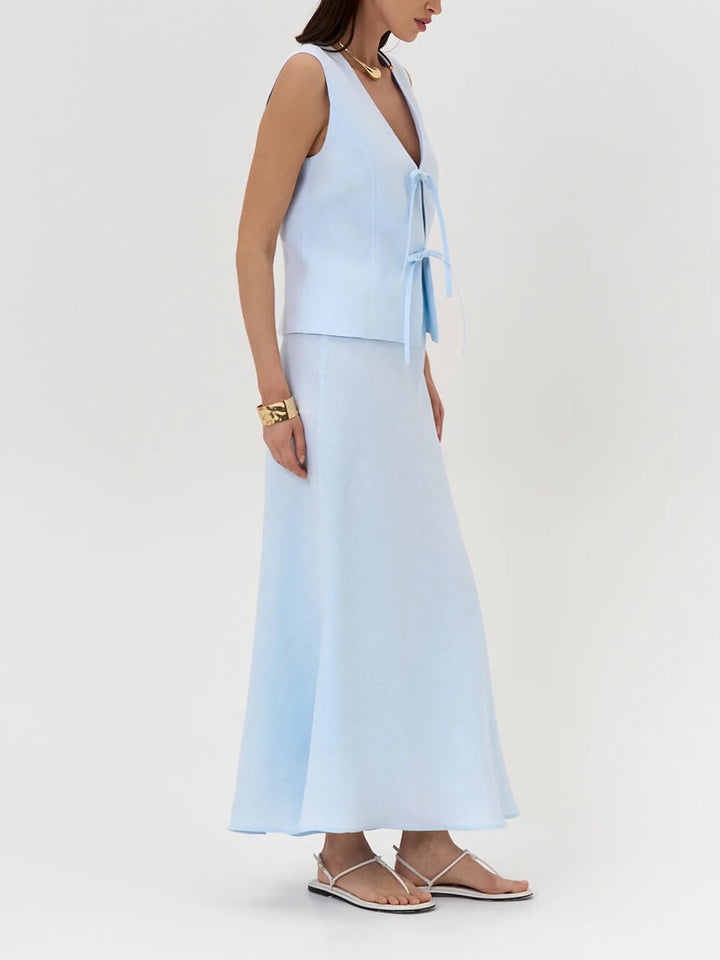 Classic Casual Elastic High-Waist A-Line Skirt