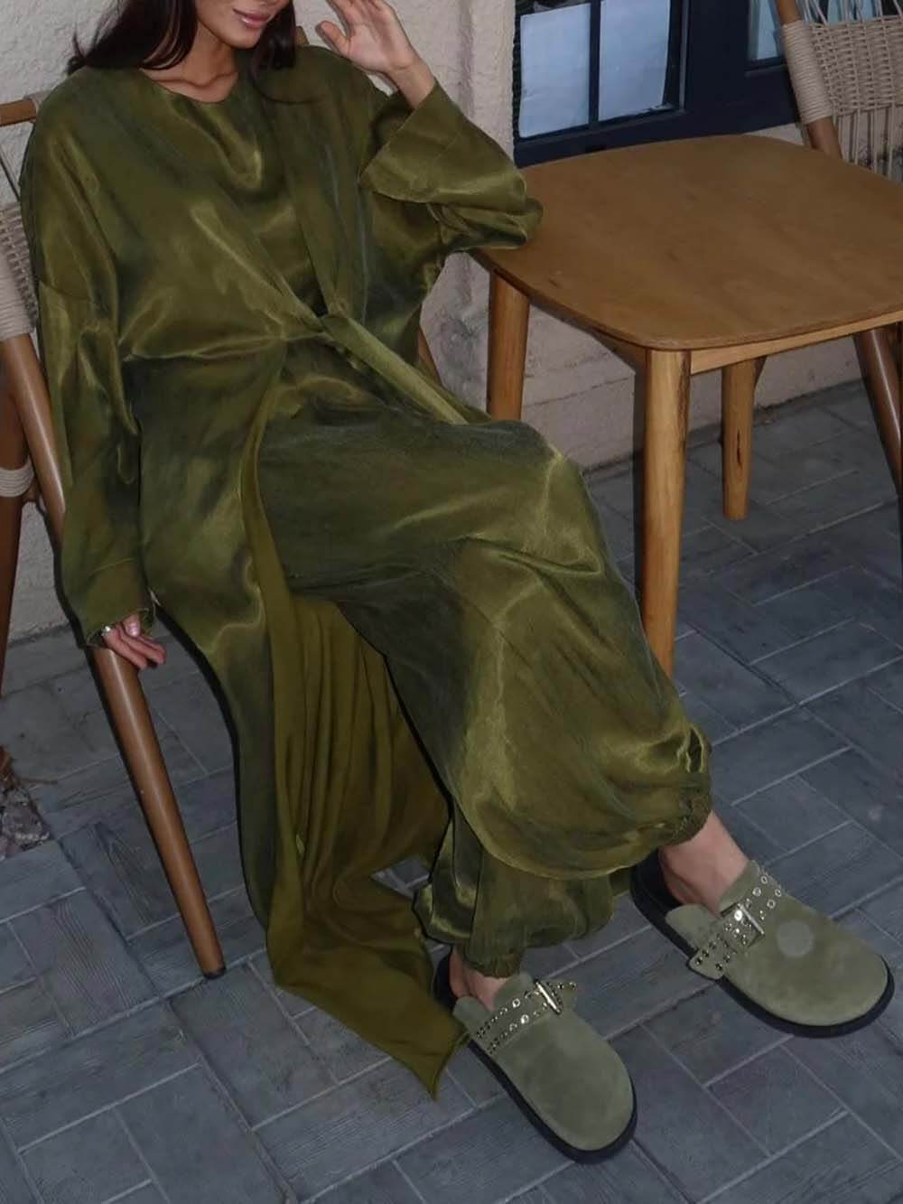 Casual Elastic Waist Cuff Pants