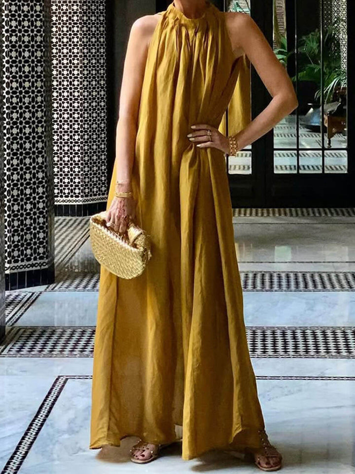 Fashionable And Elegant Round Neck Loose Maxi Dress