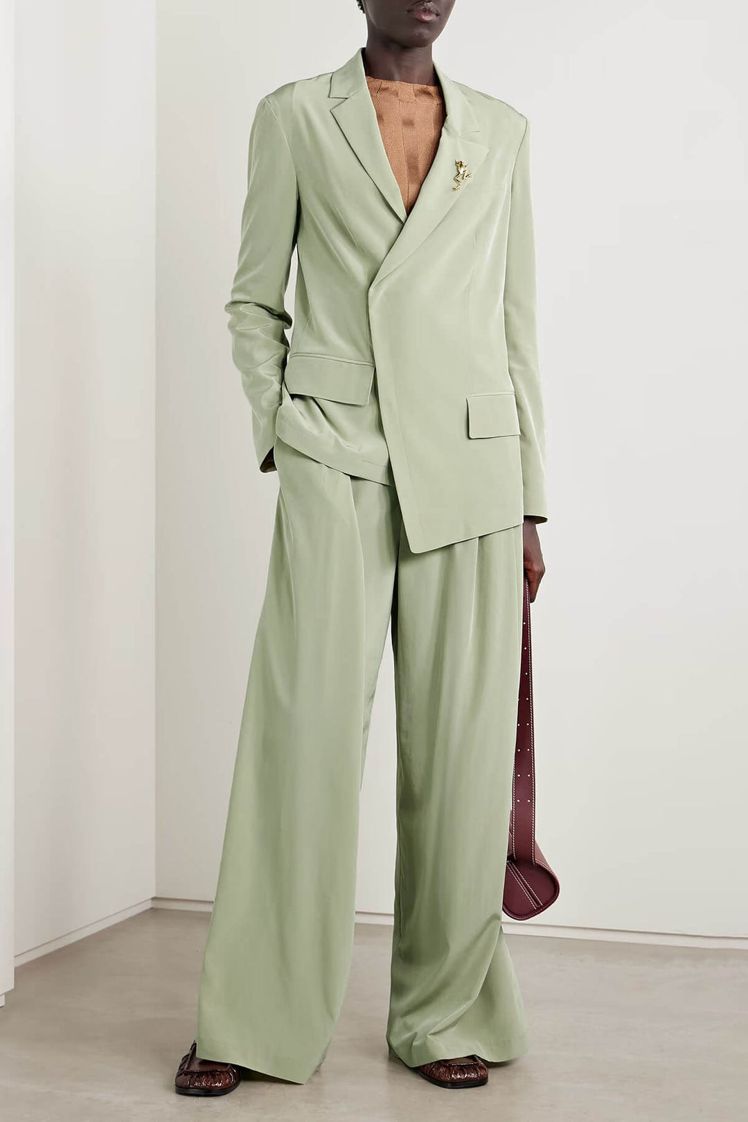 Fashion Asymmetric Crepe Blazer