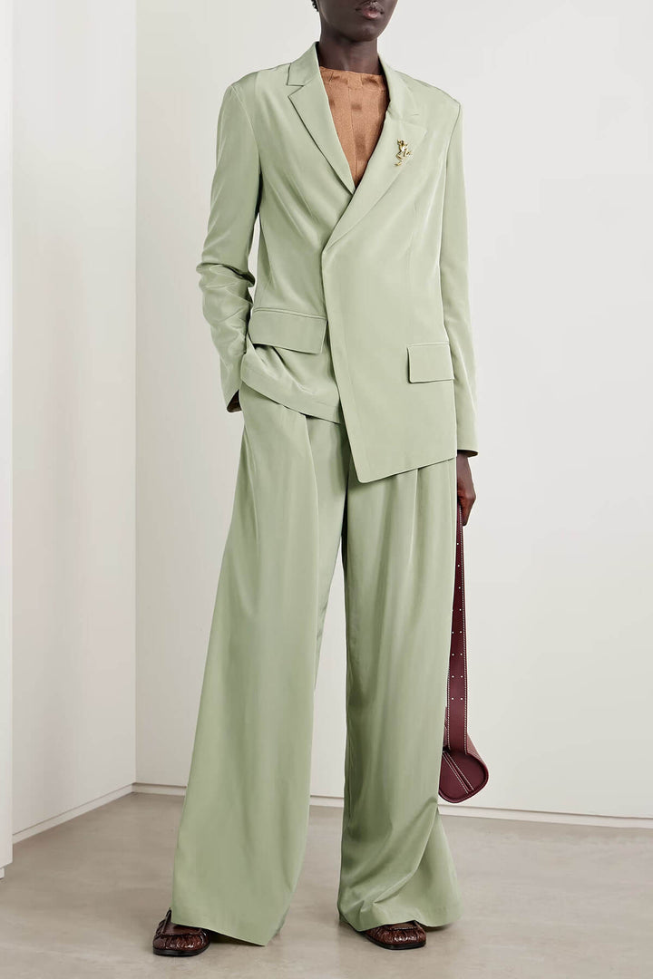 Fashion Asymmetric Crepe Blazer