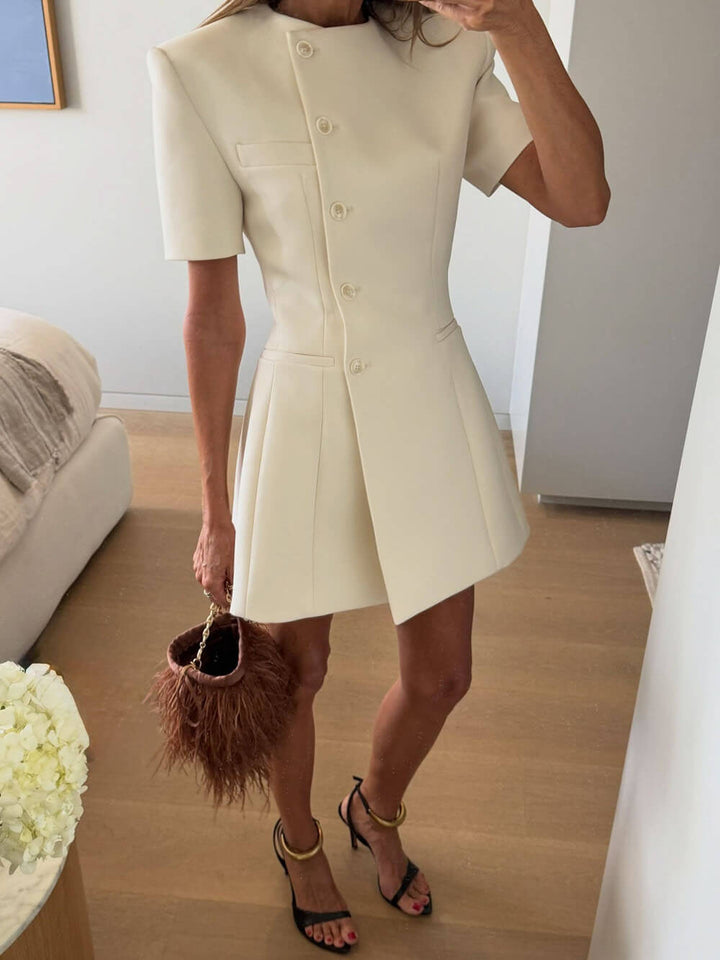 Exquisite Single-Breasted A-line Mini Dress