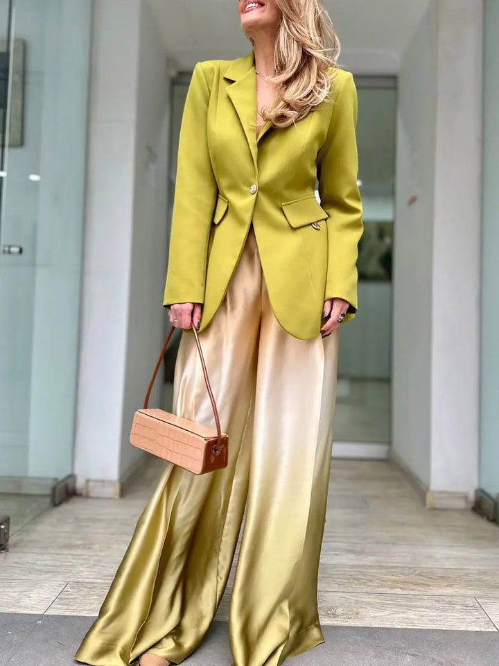 Elegant Gradient Satin Wide-leg Pants