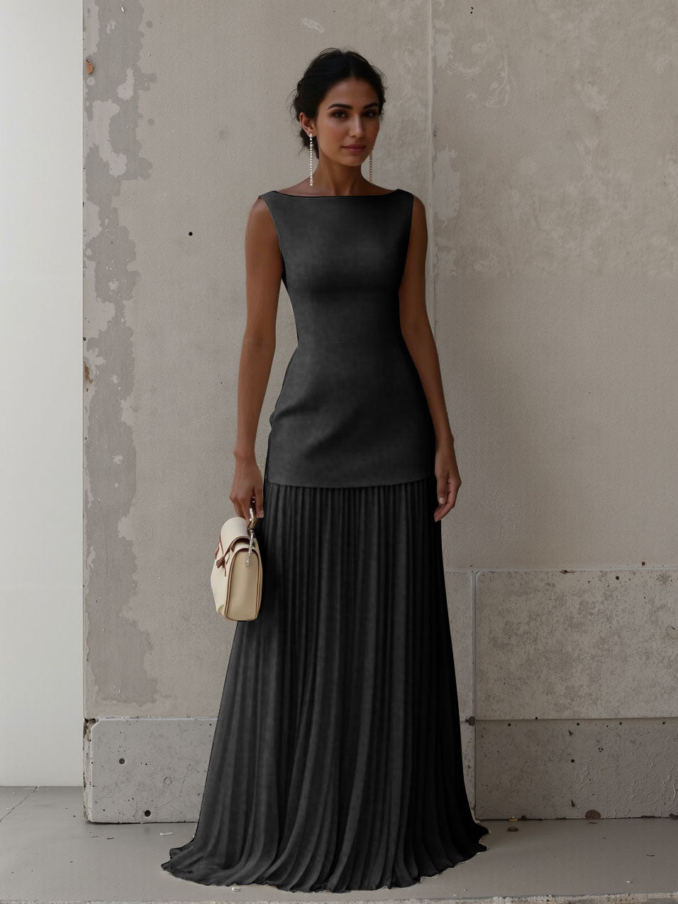 Exquisite Boat Neckline Maxi Top