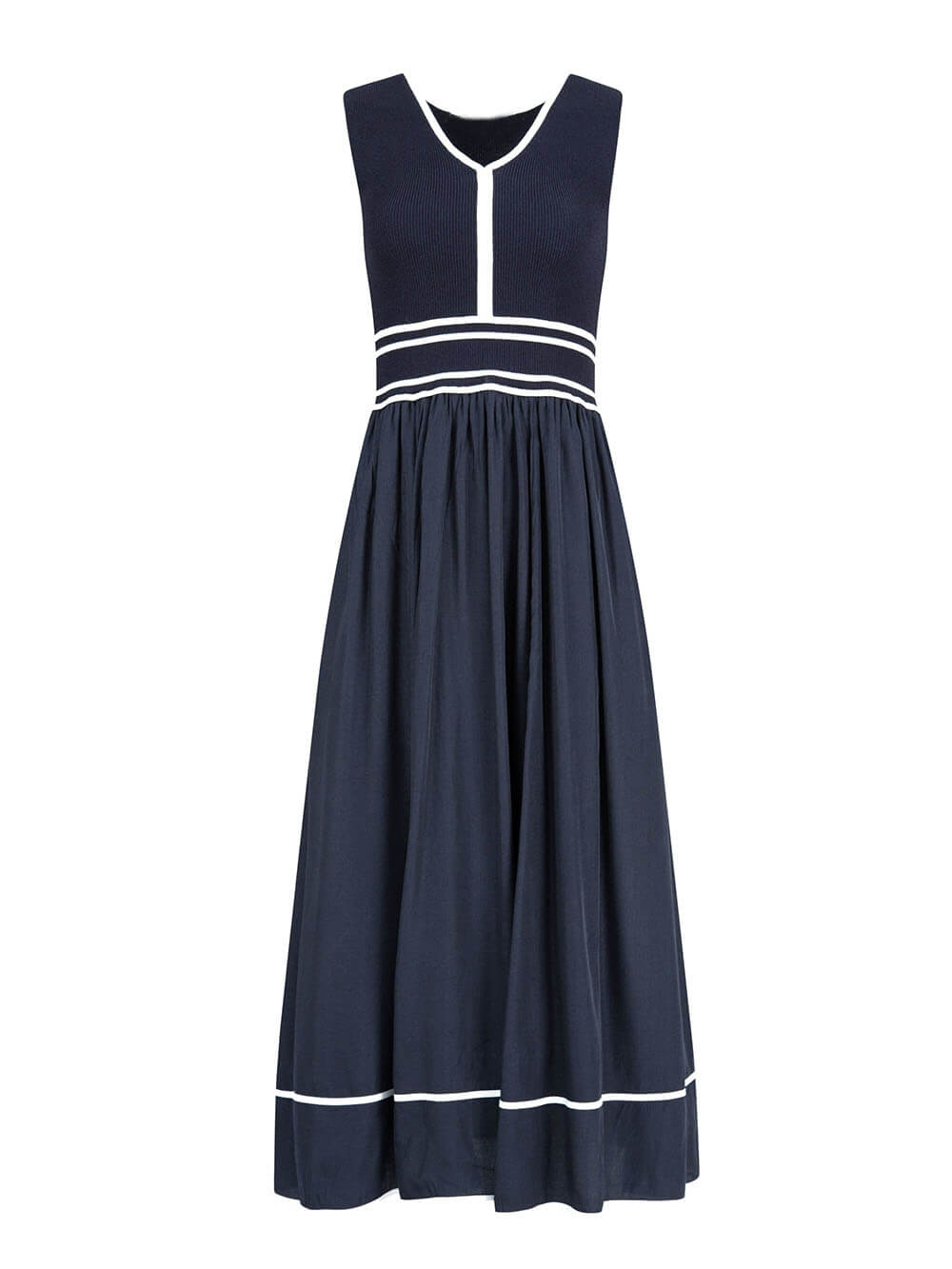 Casual Colorblock Ruched Pocket Maxi Dress
