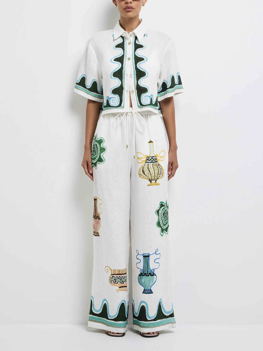 Exquisite Abstract Print Short Shirt