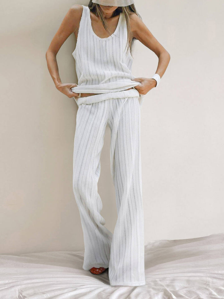 Classic Knitted Loose Vest And Trousers Two-Piece Set