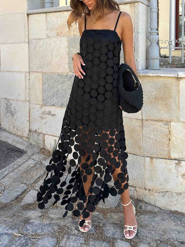 Exquisite Embroidered Hollow Lace Tassel Maxi Dress