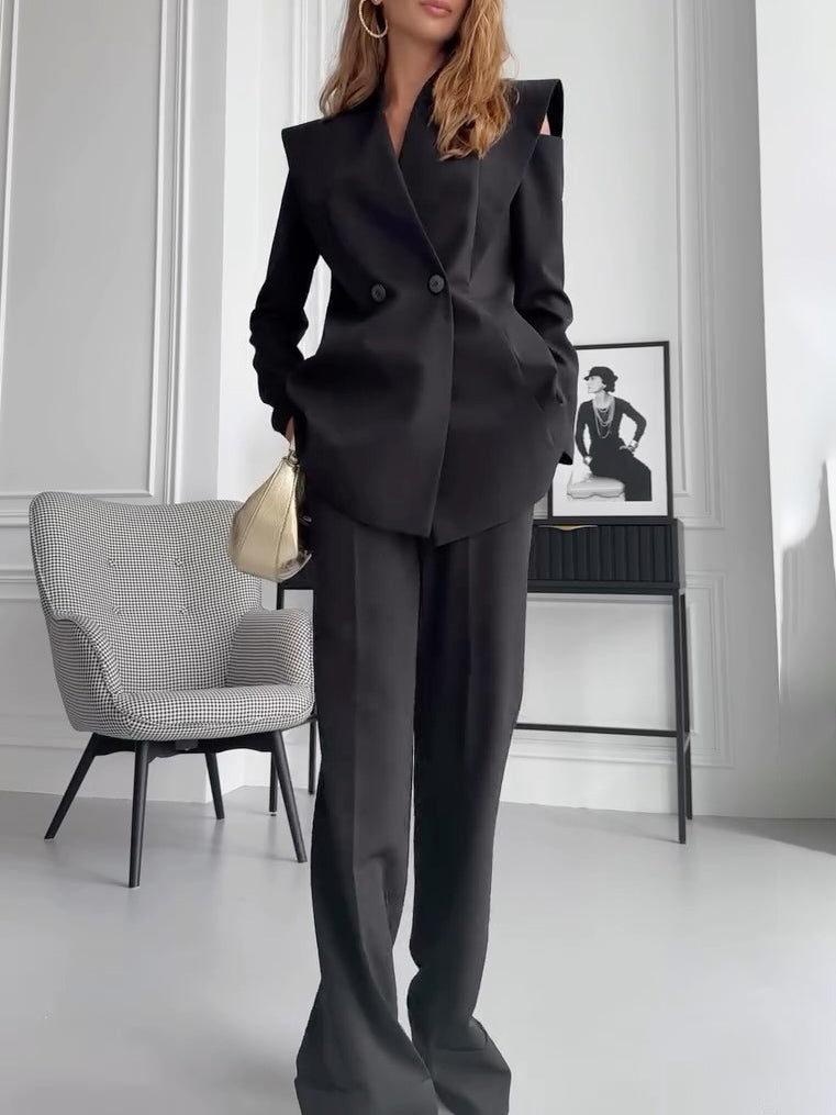 Elegant High-Waisted Suit Trousers