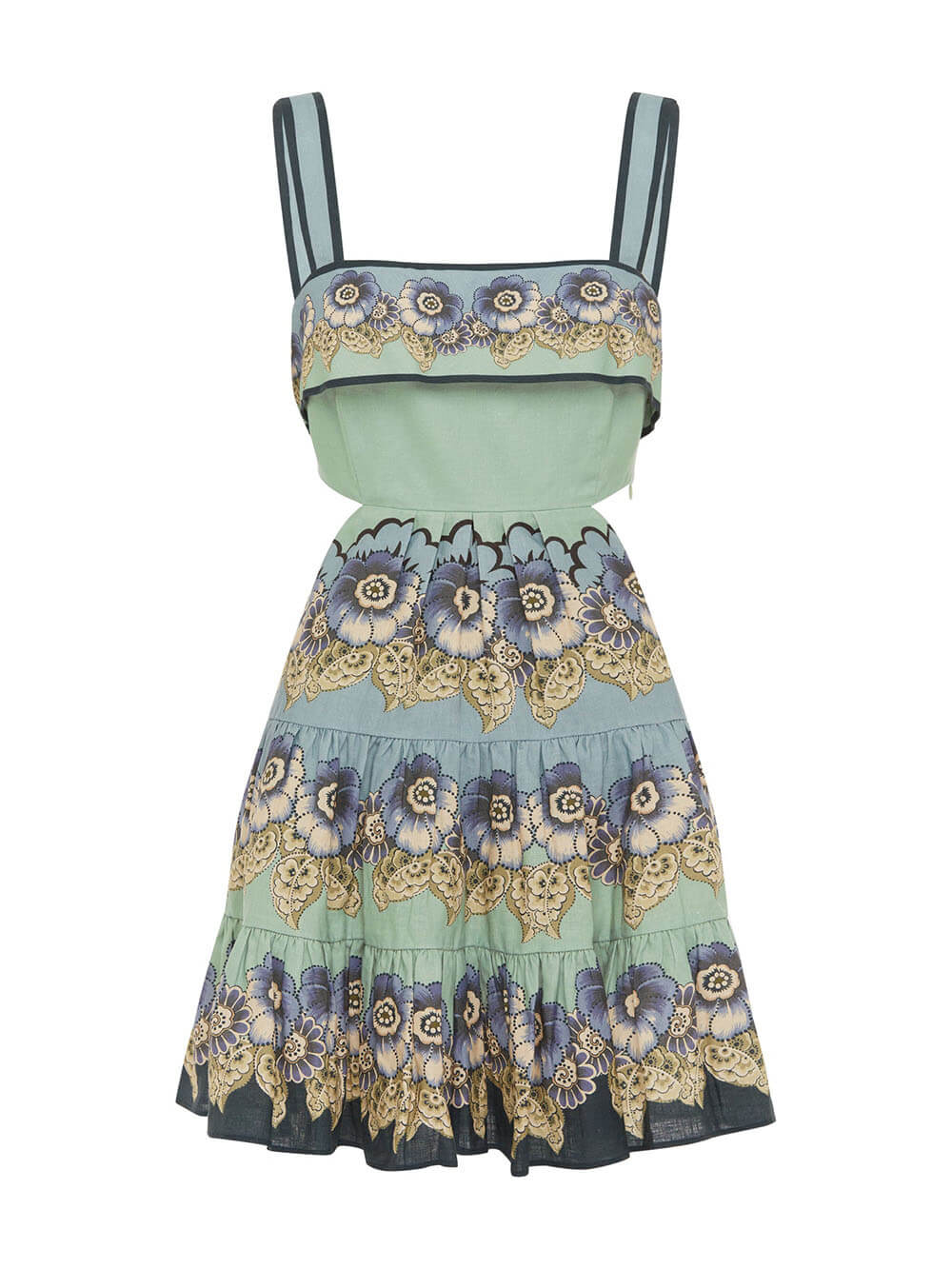 Casual Unique Floral Print Cutout Mini Dress