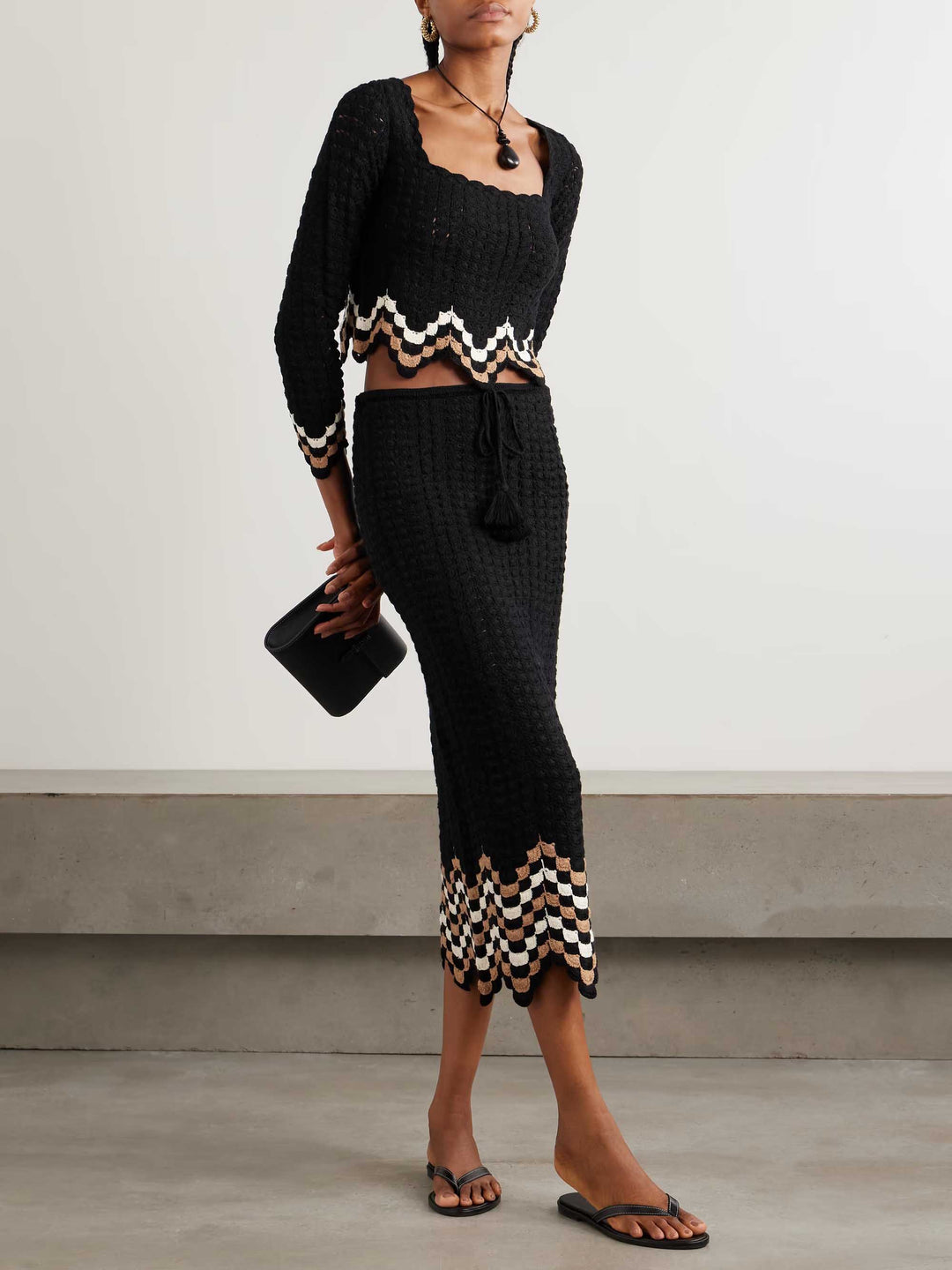 Exquisite  Crochet Scalloped Midi Skirt
