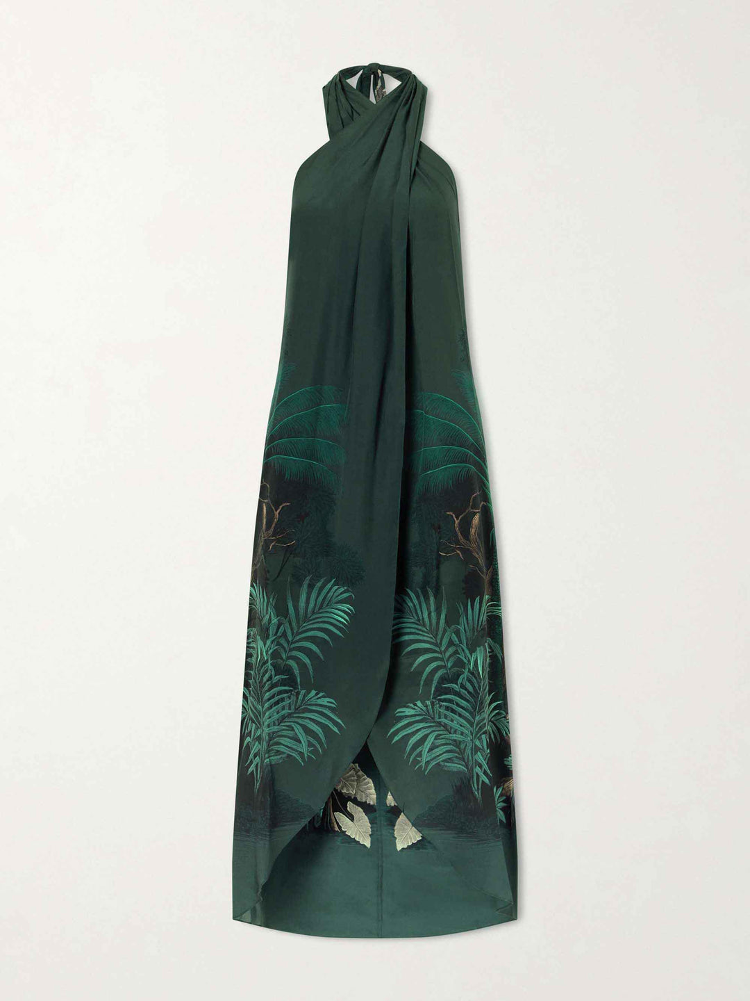Tropical Palm Print Wide-Leg Pants Set