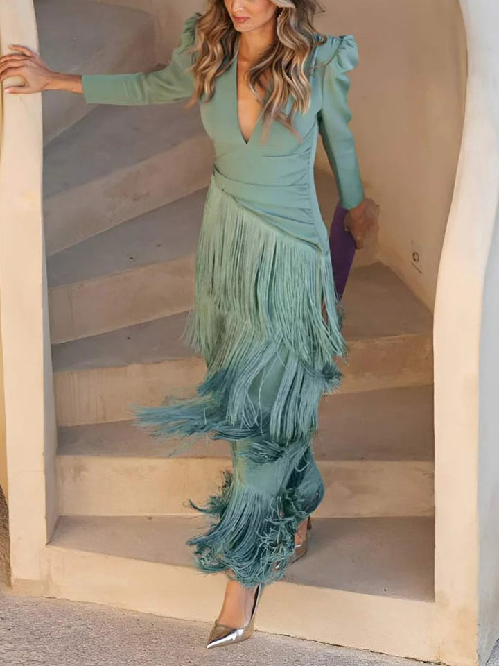 Elegant Layered Fringe Skirt