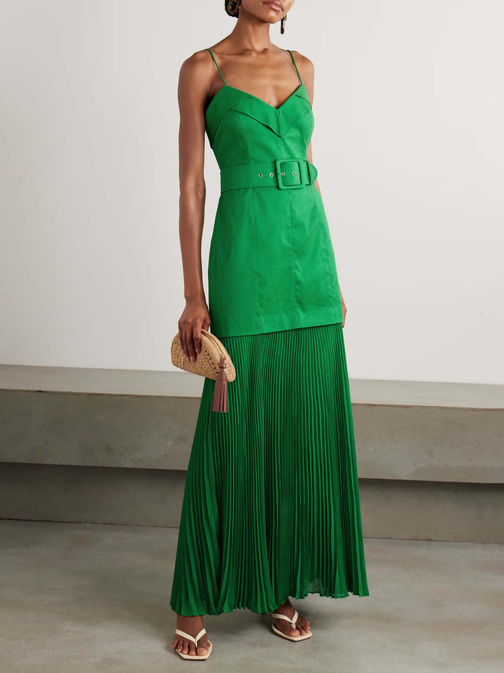 Elegant Holder Neck Tie Waist Tank Top